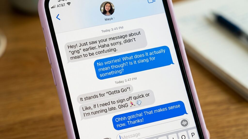 GNG Meaning in Text from a Girl